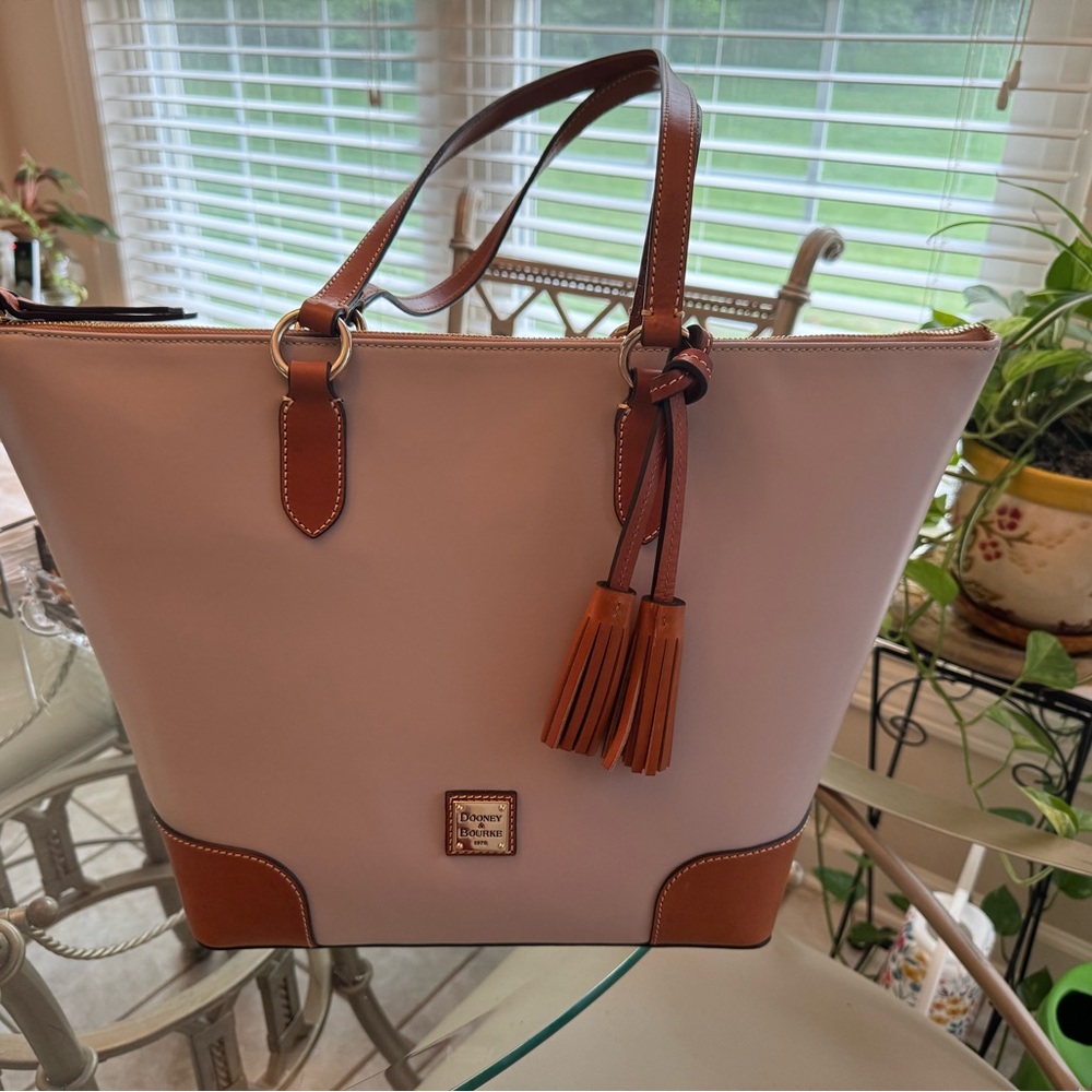 Dooney & Bourke Natural Tan and Brown Tote Bag